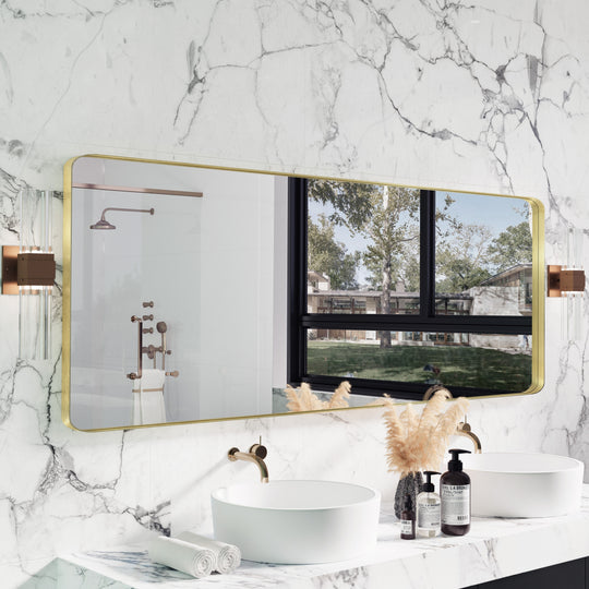 Quivaraview Rectangular Aluminum Framed Bathroom Vanity Mirror