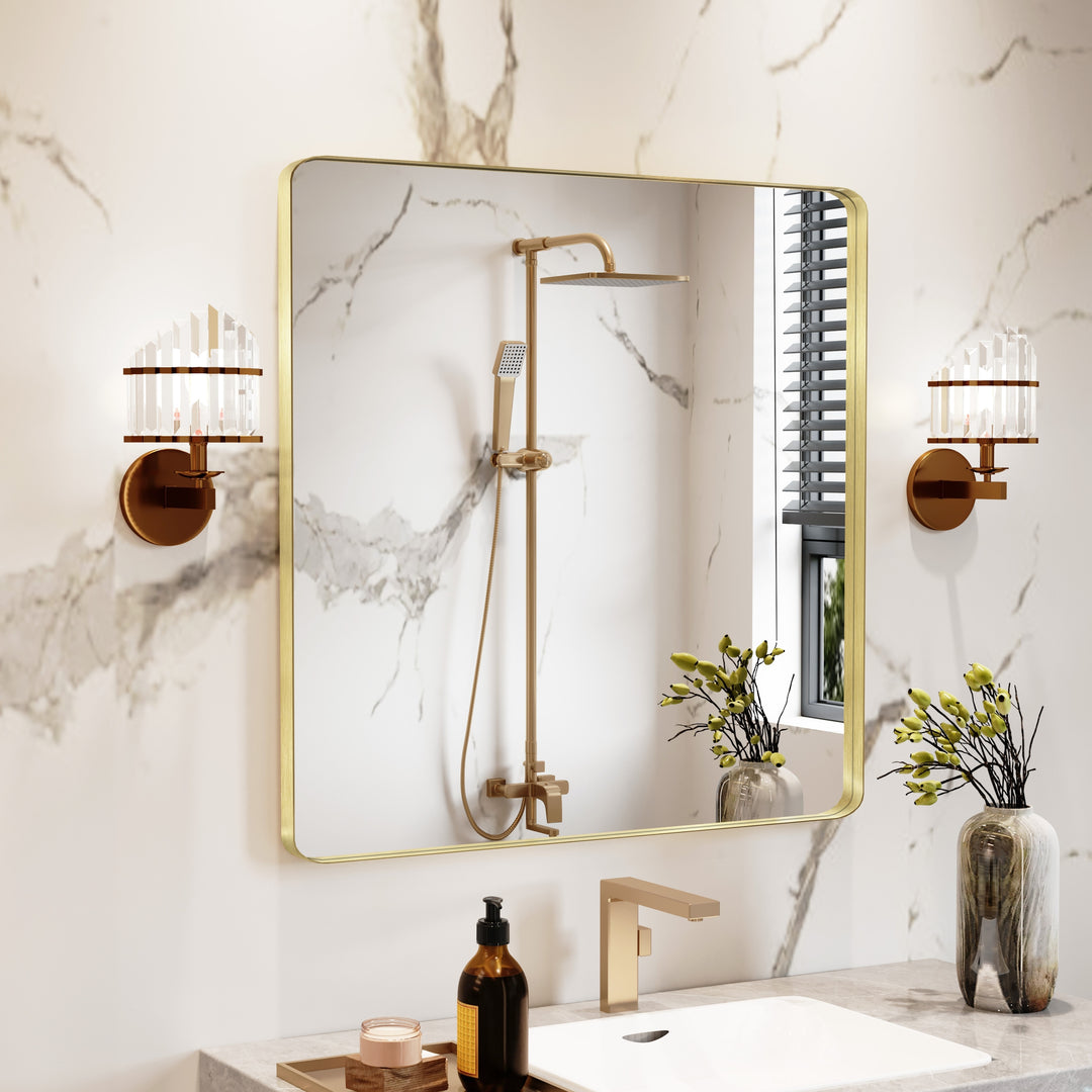 Quivaraview Rectangular Aluminum Framed Bathroom Vanity Mirror