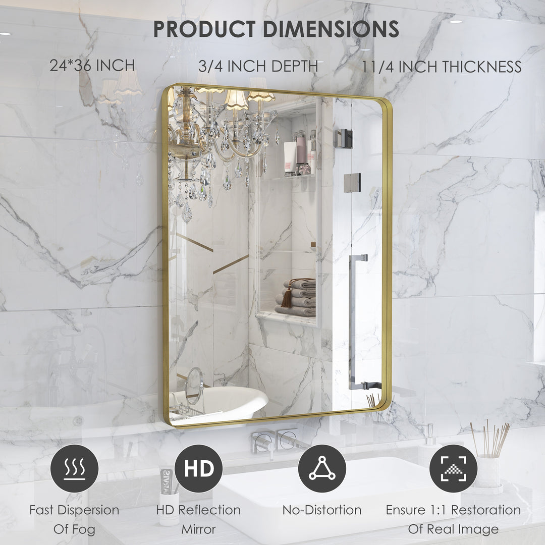 Quivaraview Rectangular Aluminum Framed Bathroom Vanity Mirror