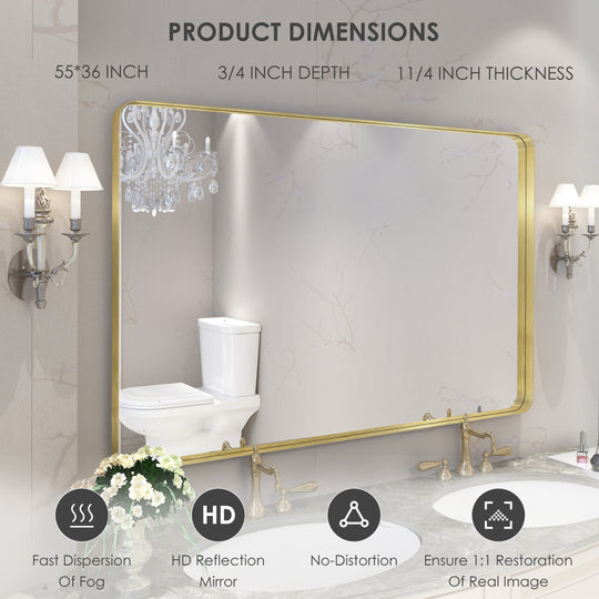 Quivaraview Rectangular Aluminum Framed Bathroom Vanity Mirror