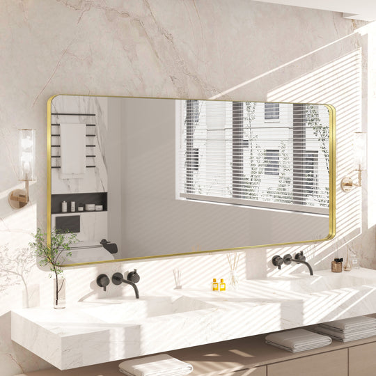 Quivaraview Rectangular Aluminum Framed Bathroom Vanity Mirror