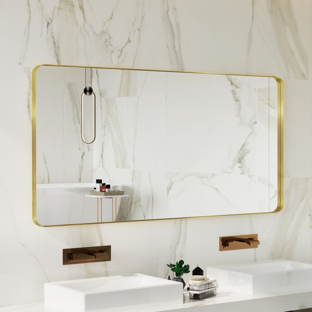 Quivaraview Rectangular Aluminum Framed Bathroom Vanity Mirror