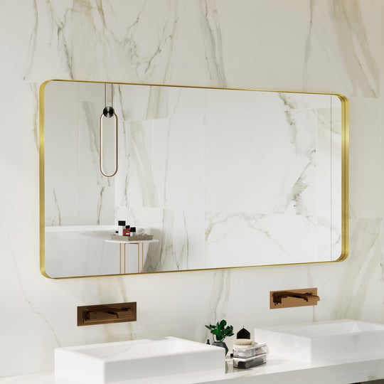 Quivaraview Rectangular Aluminum Framed Bathroom Vanity Mirror