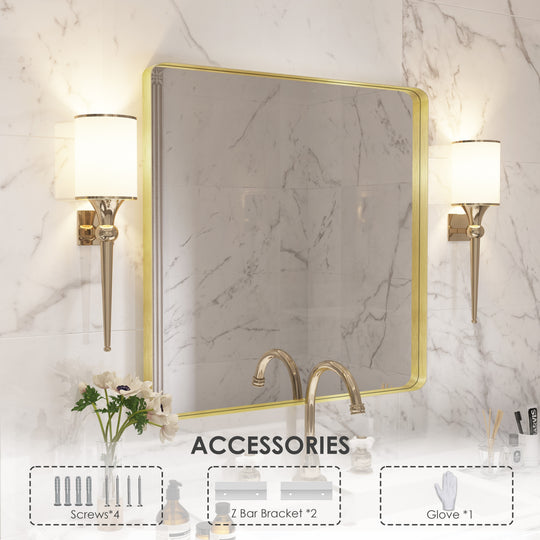 Quivaraview Rectangular Aluminum Framed Bathroom Vanity Mirror