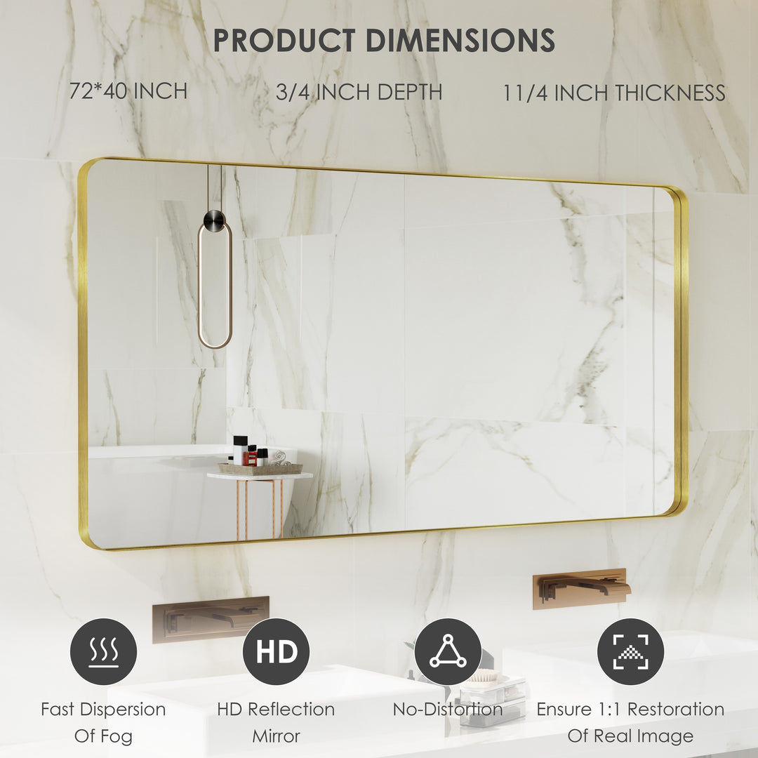 Quivaraview Rectangular Aluminum Framed Bathroom Vanity Mirror