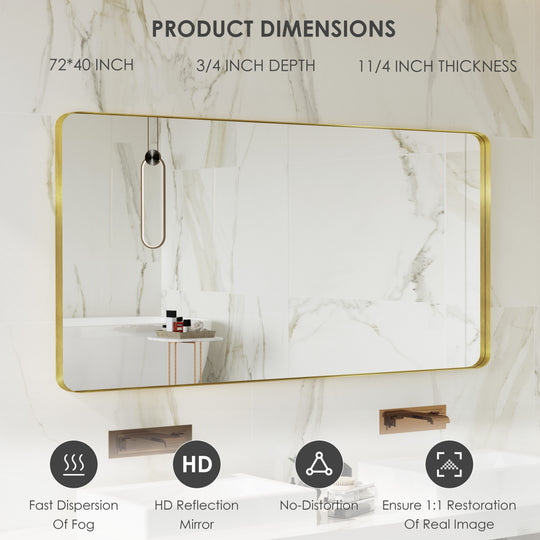 Quivaraview Rectangular Aluminum Framed Bathroom Vanity Mirror