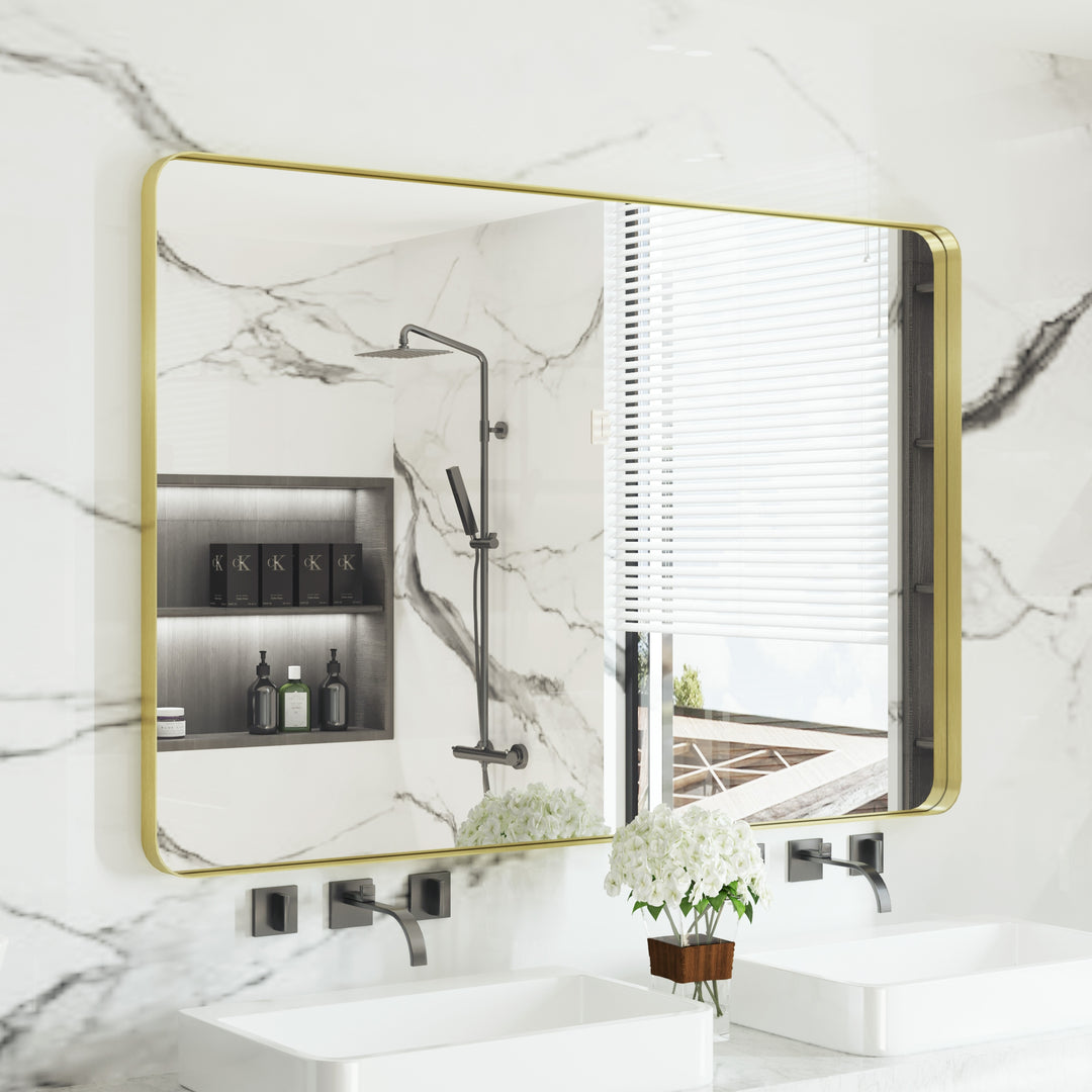 Quivaraview Rectangular Aluminum Framed Bathroom Vanity Mirror
