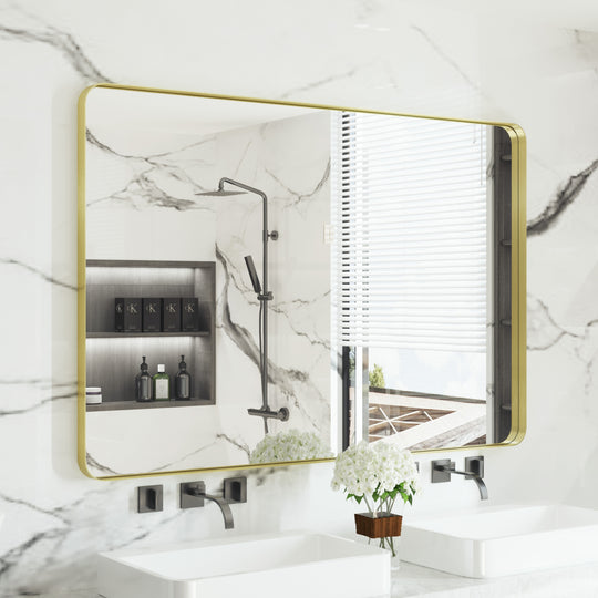 Quivaraview Rectangular Aluminum Framed Bathroom Vanity Mirror