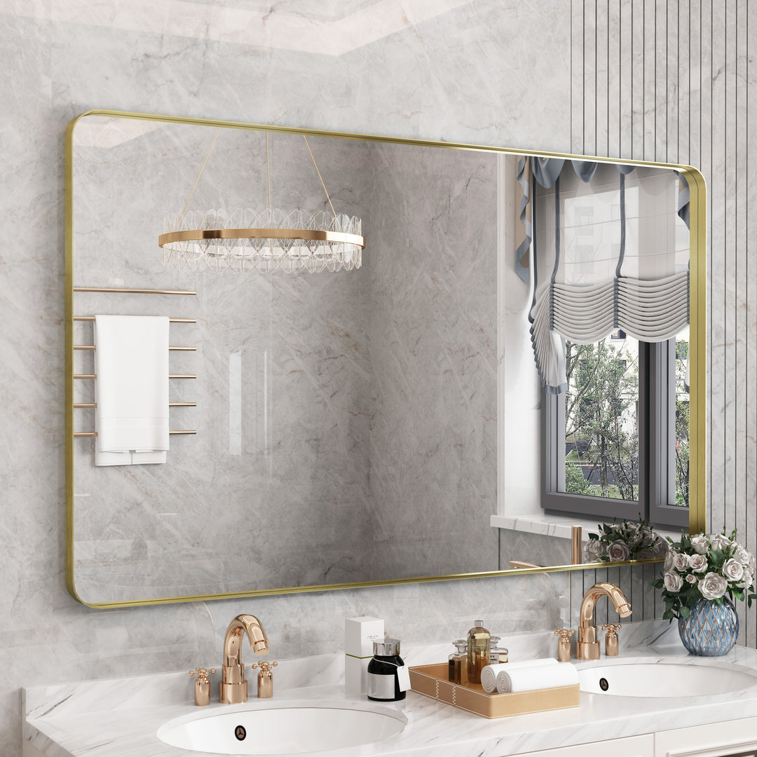 Quivaraview Rectangular Aluminum Framed Bathroom Vanity Mirror