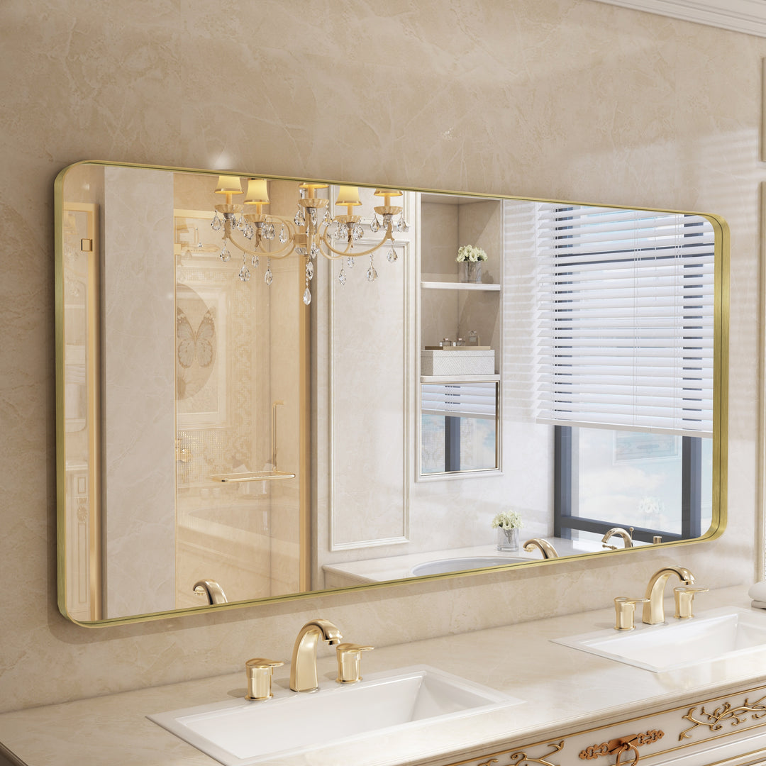 Quivaraview Rectangular Aluminum Framed Bathroom Vanity Mirror