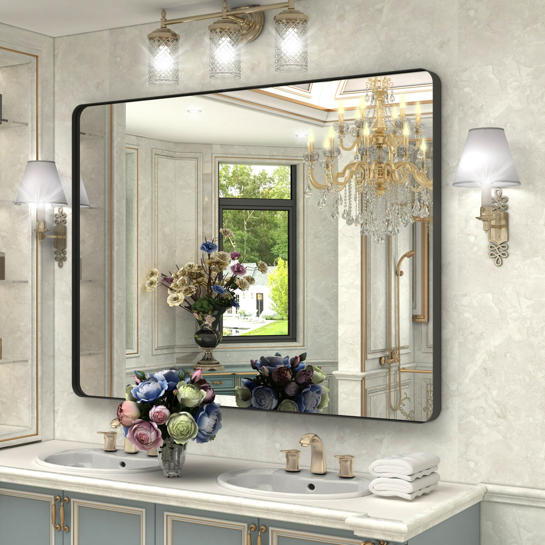 Quivaraview Rectangular Aluminum Framed Bathroom Vanity Mirror