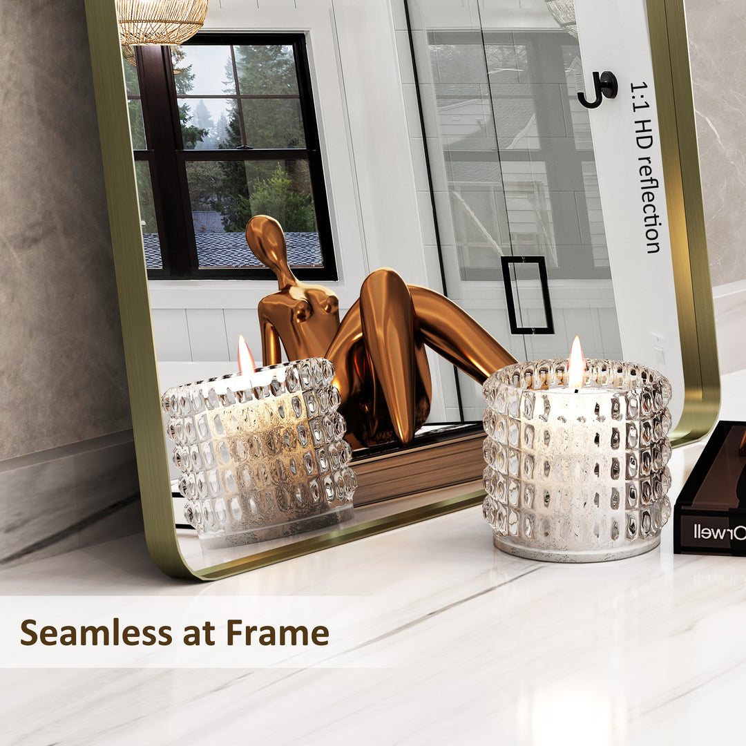 Quivaraview Rectangular Aluminum Framed Bathroom Vanity Mirror