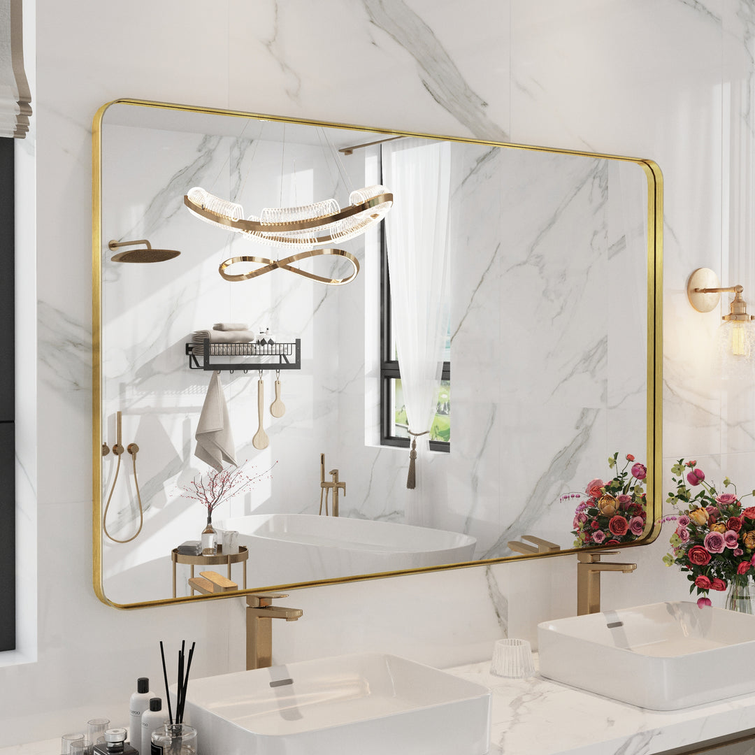 Quivaraview Rectangular Aluminum Framed Bathroom Vanity Mirror