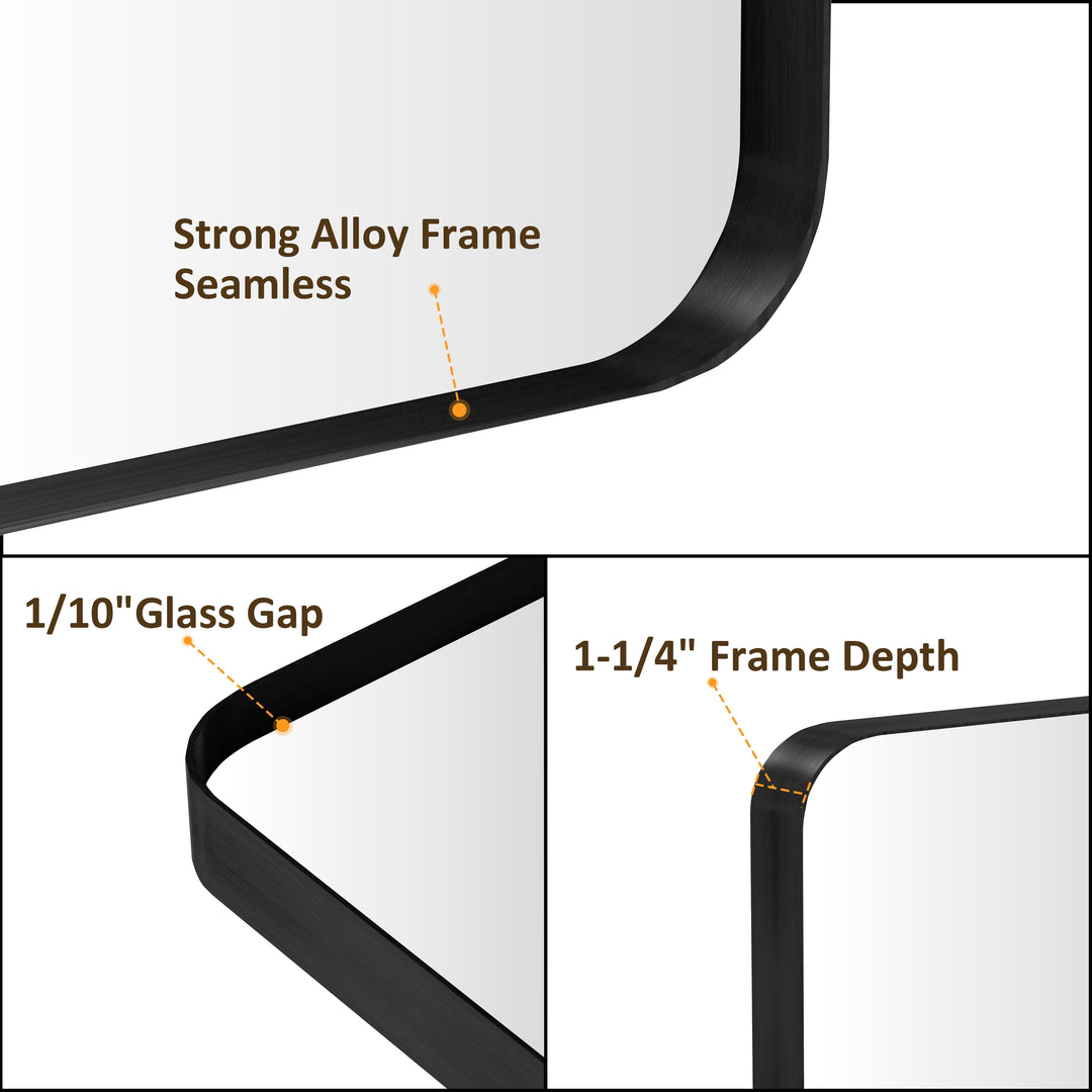 Quivaraview Rectangular Aluminum Framed Bathroom Vanity Mirror