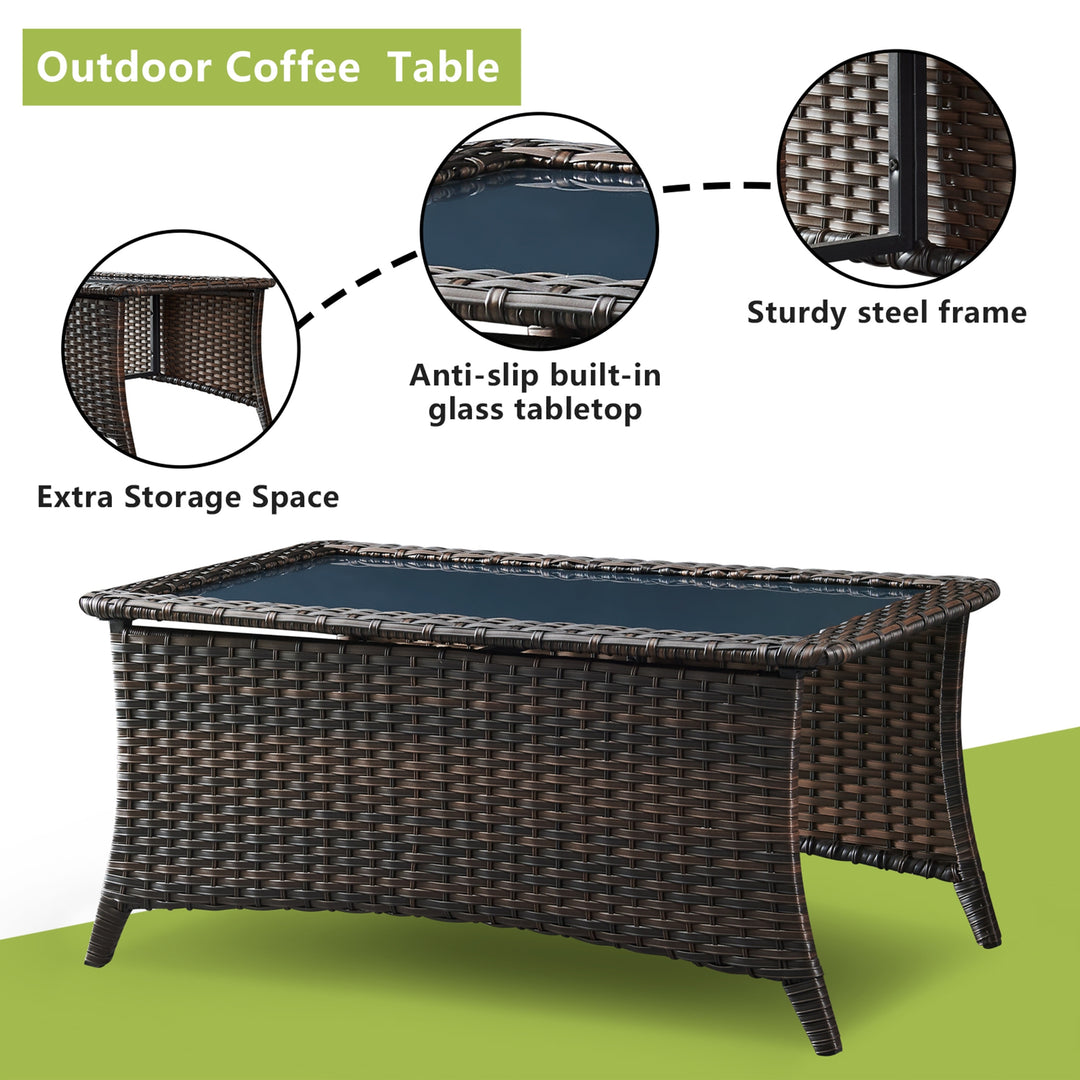 4-Piece Outdoor Sofa Patio Chair with Coffee Table