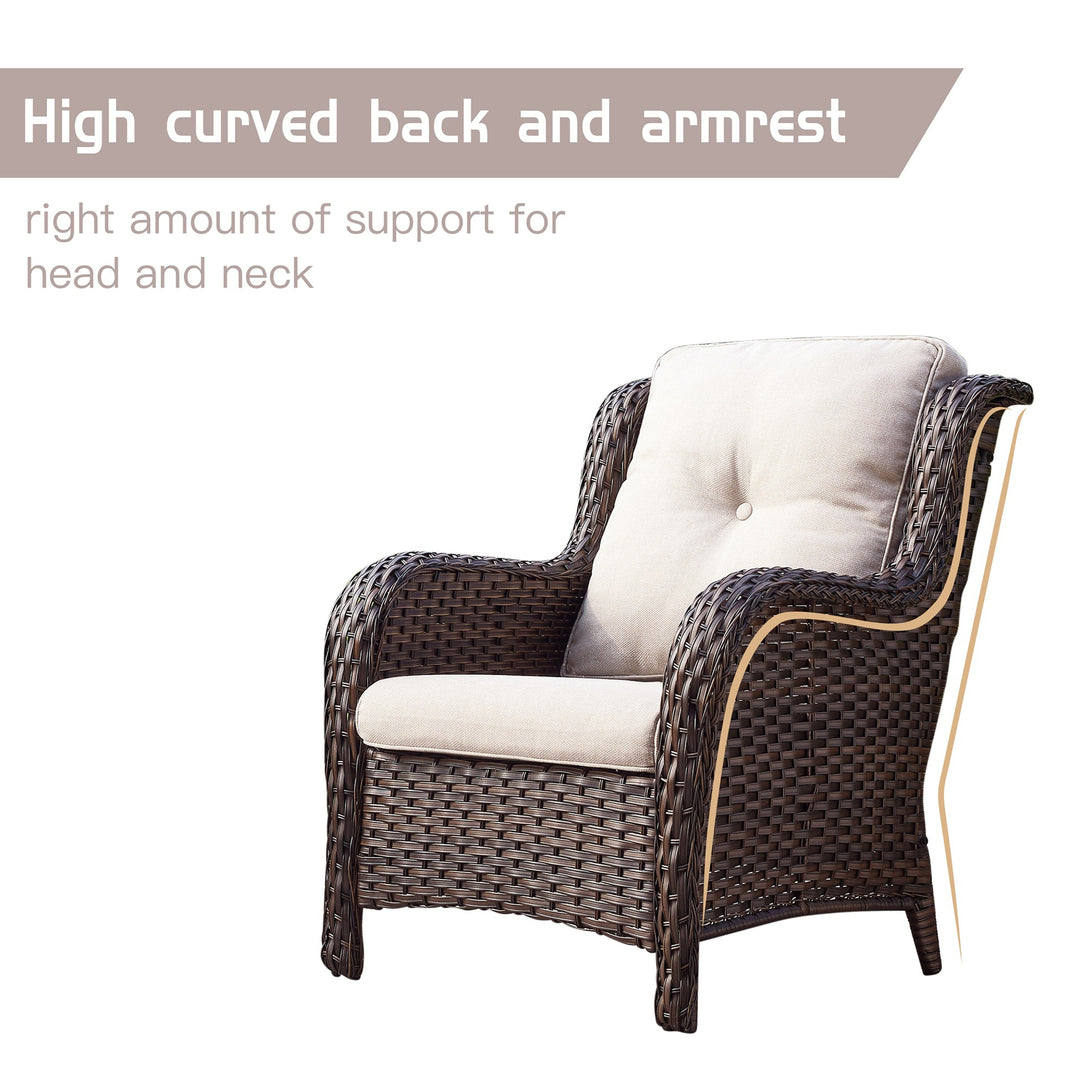 4-Piece Outdoor Sofa Patio Chair with Coffee Table