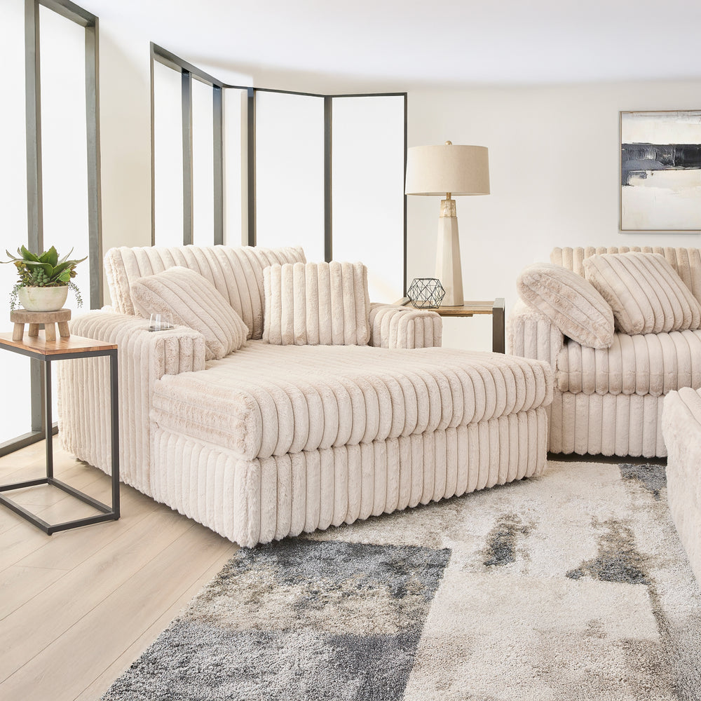 Belvoir Oversized Cuddle Chaise, with Cup Holders