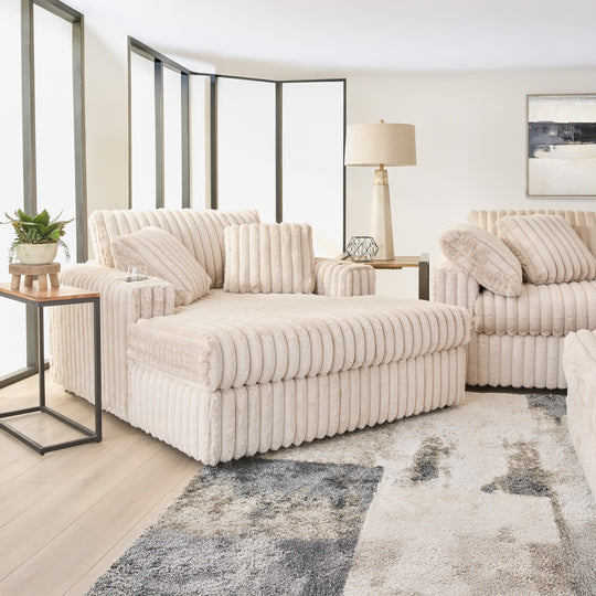 Belvoir Oversized Cuddle Chaise, with Cup Holders