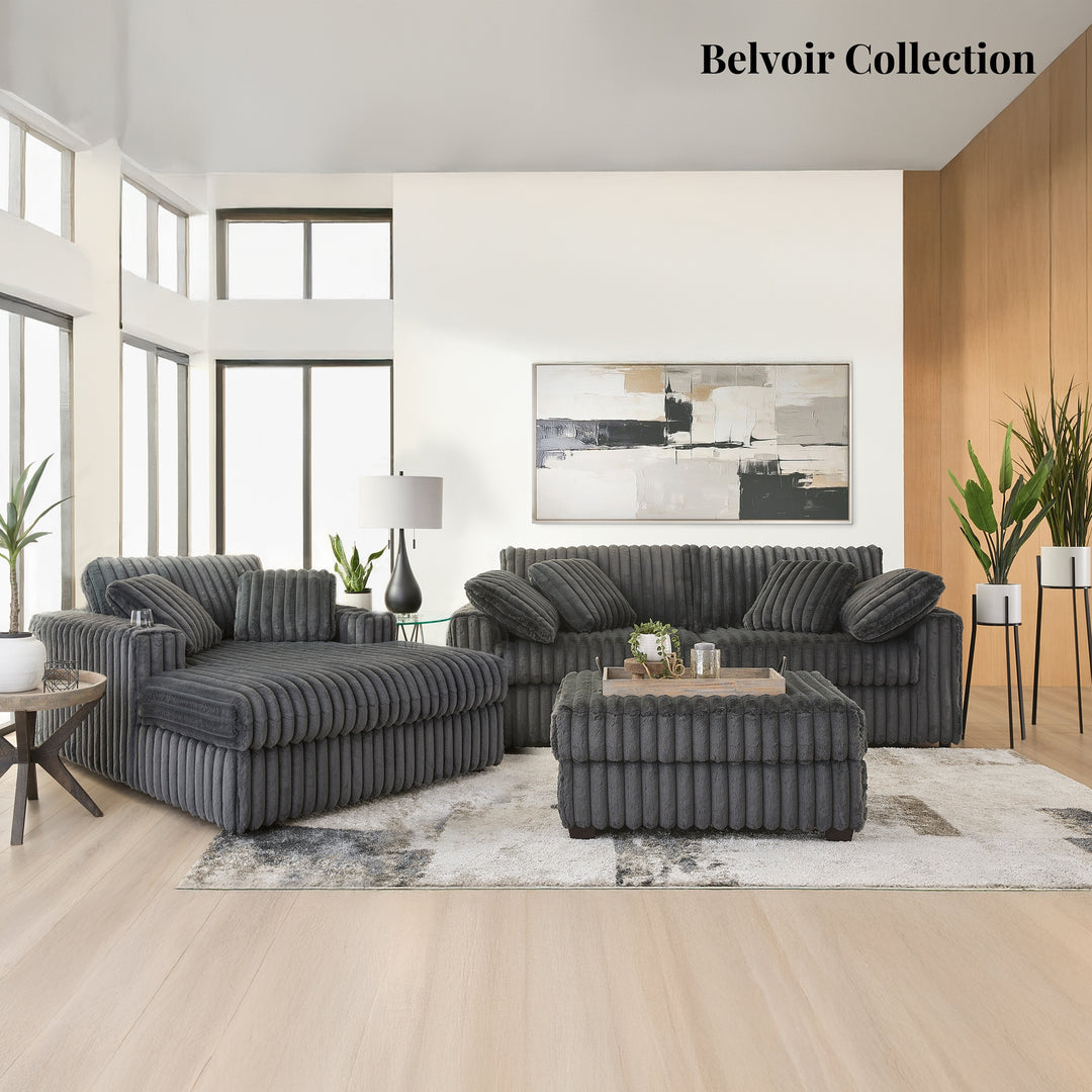 Belvoir Oversized Cuddle Chaise, with Cup Holders