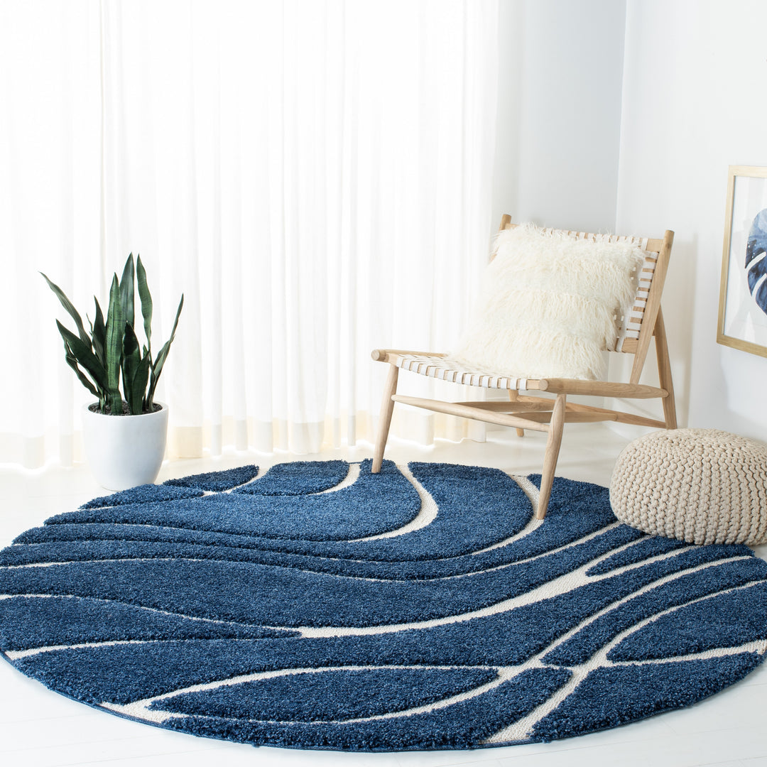 Florida Shag Sigtraud Abstract Waves 1.2-Inch Thick Rug