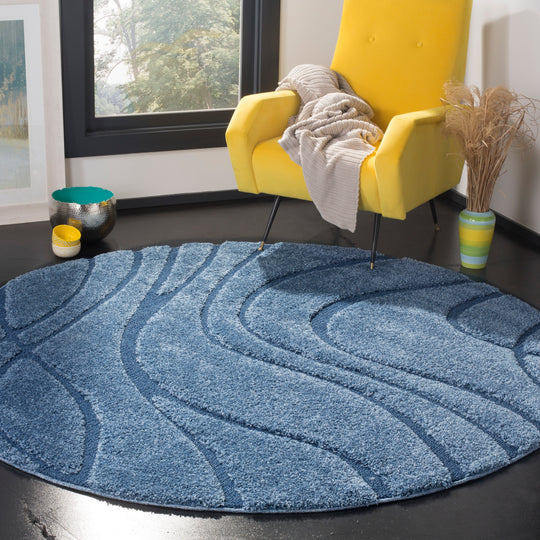 Florida Shag Sigtraud Abstract Waves 1.2-Inch Thick Rug