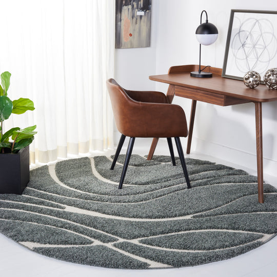 Florida Shag Sigtraud Abstract Waves 1.2-Inch Thick Rug