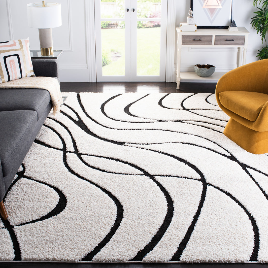 Florida Shag Sigtraud Abstract Waves 1.2-Inch Thick Rug