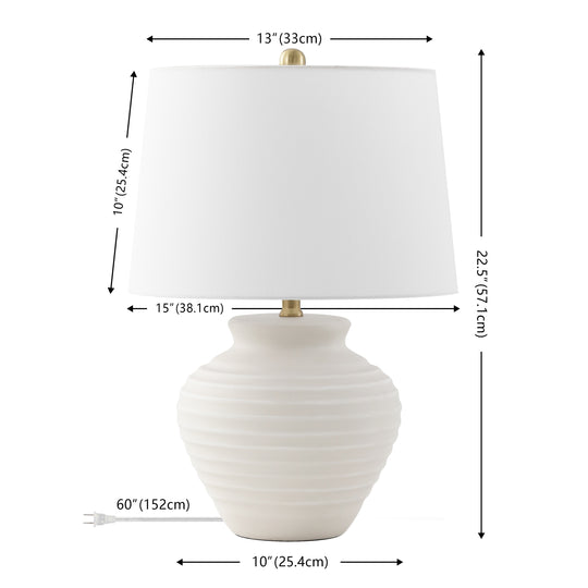 Lighting 22.5-Inch Ledger Ceramic Table Lamp. - 15"W X 15"D X 23"H