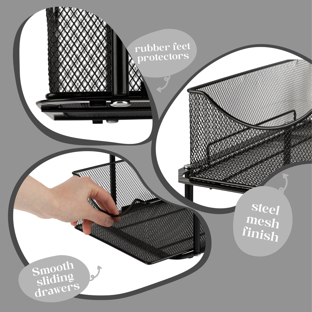 2 Tier under Sink Bathroom Organizers and Storage (2 Pack) - 14" L X 9.3" W X 12.25" H