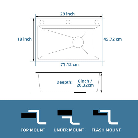 Stainless Steel Single Bowl Drop in Kitchen Sink
