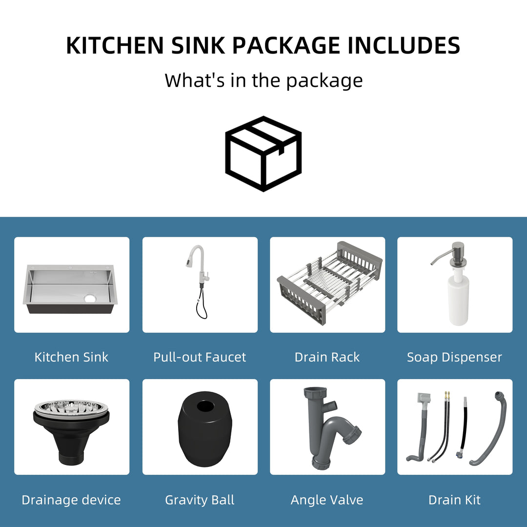 Stainless Steel Single Bowl Drop in Kitchen Sink