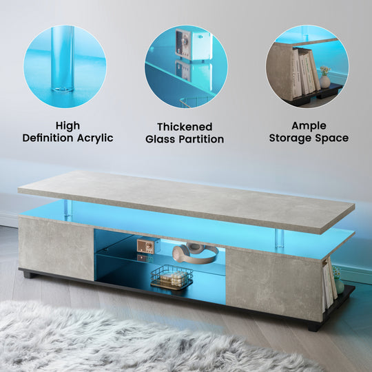 TV Stand for 55 Inch TV - Gaming Entertainment Media Console with Large Side Cabinet, Storage Center for Living Room