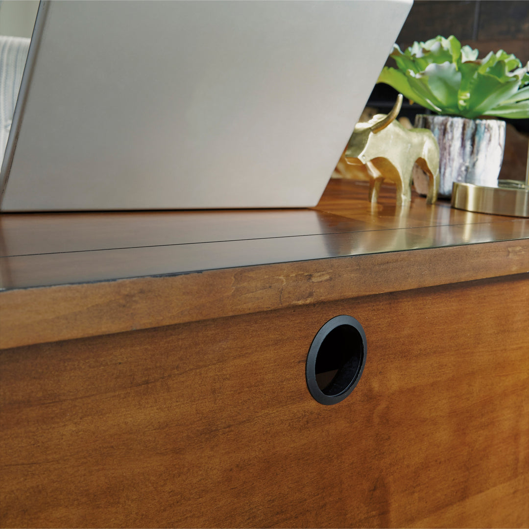 Tahoe Aged Maple 54" W Executive Pedestal Desk by Homestyles
