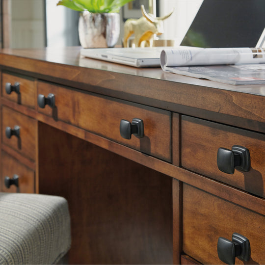 Tahoe Aged Maple 54" W Executive Pedestal Desk by Homestyles