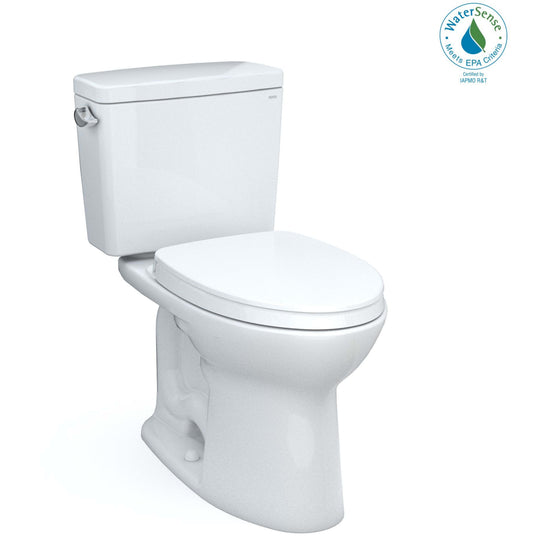 MS776124CEFG.10#01 Drake 1.28 GPF Two Piece Elongated Chair Height Toilet with Left Hand Lever Seat Included