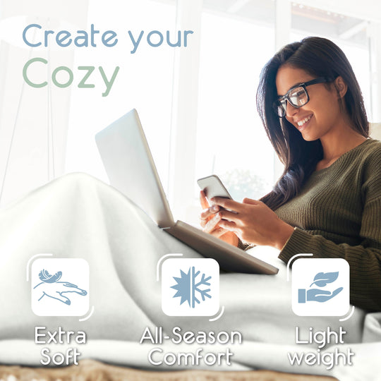 Microfleece Blanket Soft, Lightweight, Plush All-Season Throw