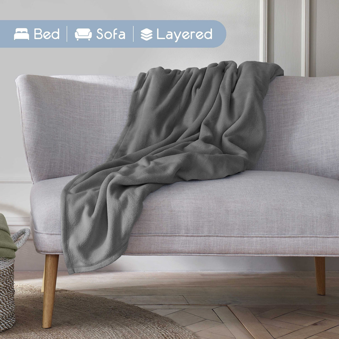 Microfleece Blanket Soft, Lightweight, Plush All-Season Throw