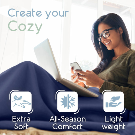 Microfleece Blanket Soft, Lightweight, Plush All-Season Throw