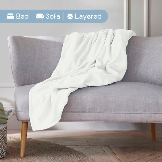 Microfleece Blanket Soft, Lightweight, Plush All-Season Throw