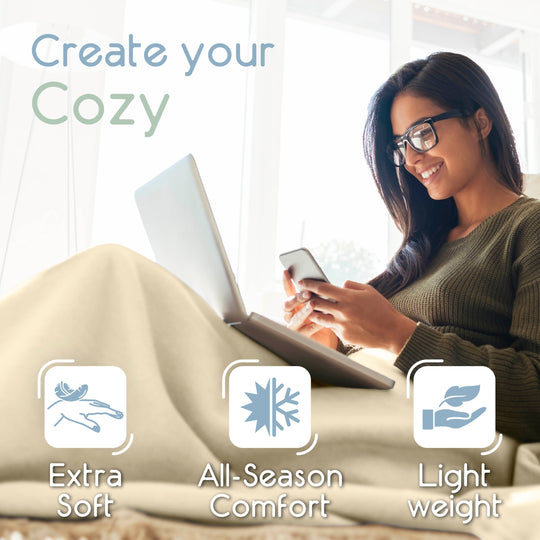 Microfleece Blanket Soft, Lightweight, Plush All-Season Throw