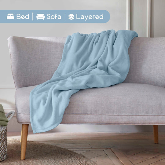 Microfleece Blanket Soft, Lightweight, Plush All-Season Throw