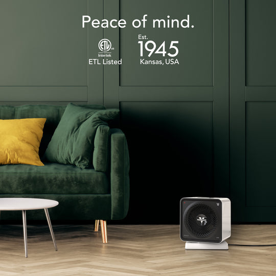 Velocity 5 Cube OSC 1500-Watts White Indoor Electric Fan Space Heater with Oscillation