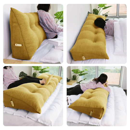 Bed Rest Wedge Reading Pillow Headboard Back Support Cushion