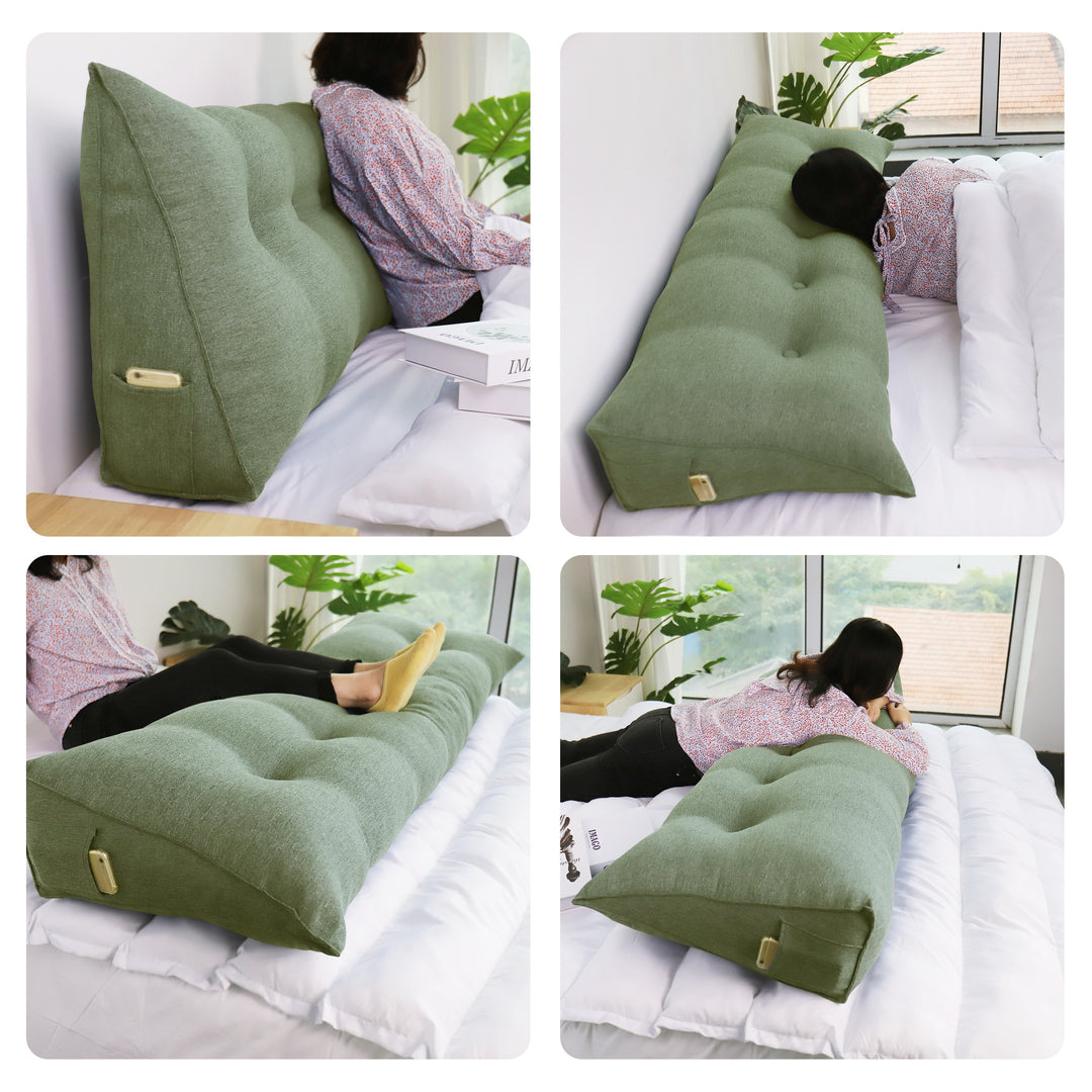 Bed Rest Wedge Reading Pillow Headboard Back Support Cushion