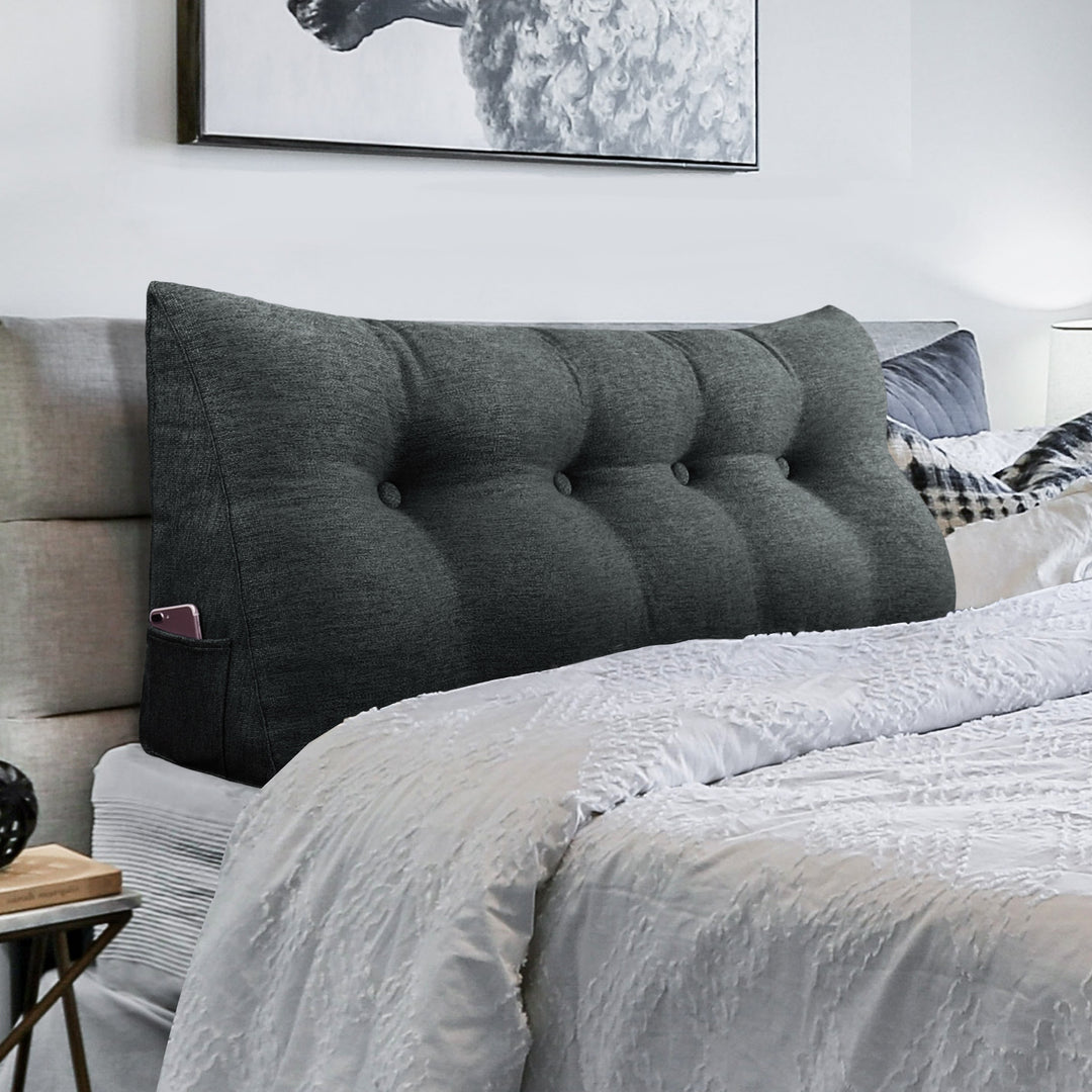 Bed Rest Wedge Reading Pillow Headboard Back Support Cushion
