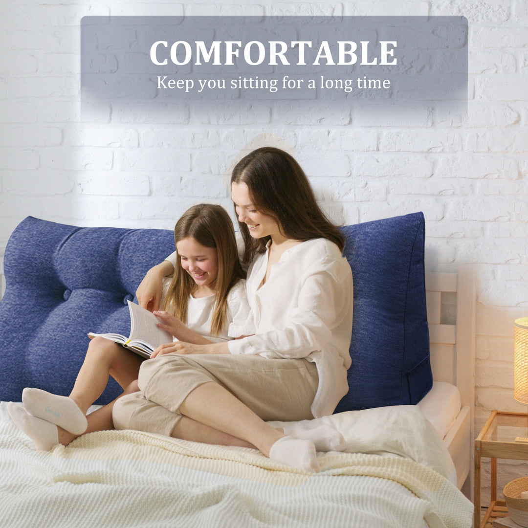 Bed Rest Wedge Reading Pillow Headboard Back Support Cushion