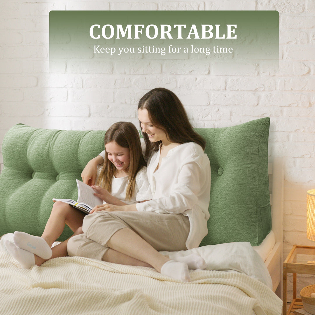 Bed Rest Wedge Reading Pillow Headboard Back Support Cushion