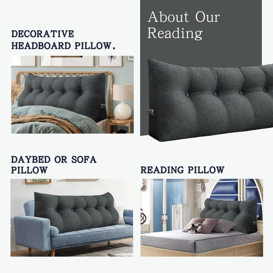Bed Rest Wedge Reading Pillow Headboard Back Support Cushion