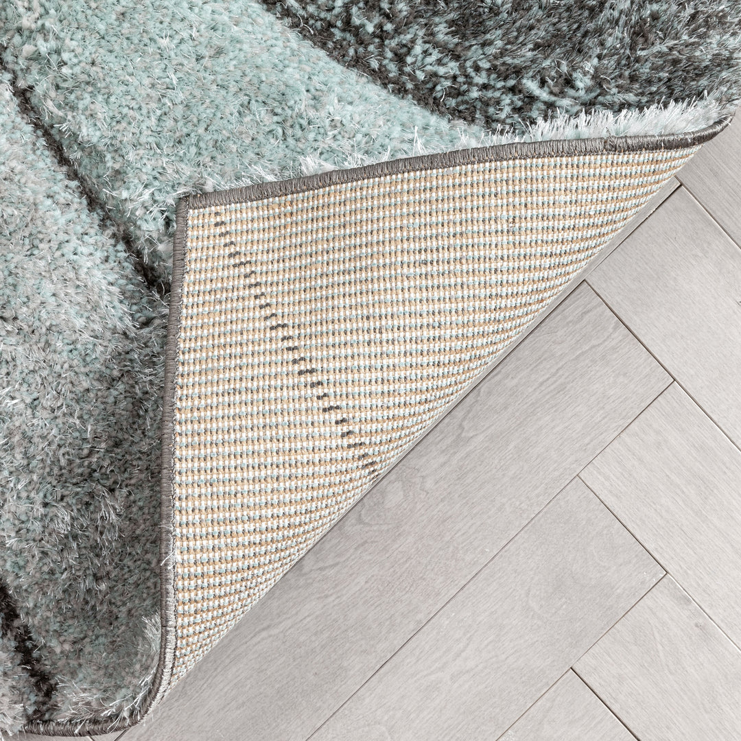 San Francisco Luz Geometric Modern Carved Shag Area Rug