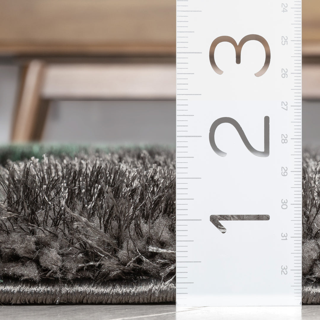 San Francisco Luz Geometric Modern Carved Shag Area Rug